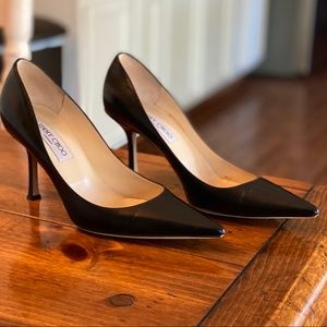 Jimmy Choo pointed Eleven black leather pumps 38.5